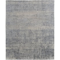 Feizy Eastfield Modern Abstract, Blue/Ivory/Gray, 2' x 3' Accent Rug Sheen Handmade Casual Distressed Floor Rug for Living room Bedroom