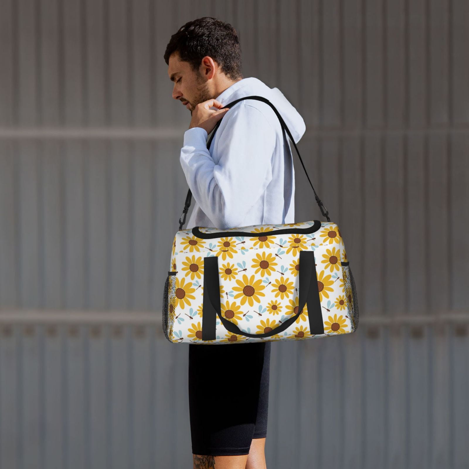 Fuzoiu Sunflowers Print Travel Duffle Bag,Carry On Tote Bags,Duffel Bag,Sport Gym Bag, Hospital Bag for Labor and Delivery, Overnight Bag,Luggage Bag