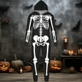 thumbnail image 4 of Vividxx Holiday Family Matching Pajamas Men Halloween Parent Child Outfit White Skeleton Hooded Zipper Home Jumpsuit For Dad Party, 4 of 6