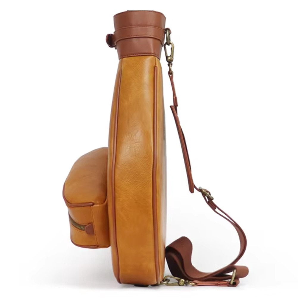 Jiibva Badminton Racquet Crossbody Bag Leather Tennis Sports Shoulder Bag Can Accommodate 2 Rackets Storage Bag Tennis Racket Bag Handbag for Women Men