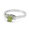 thumbnail image 3 of 10k White Gold Oval Peridot And Diamond Ring, 3 of 5
