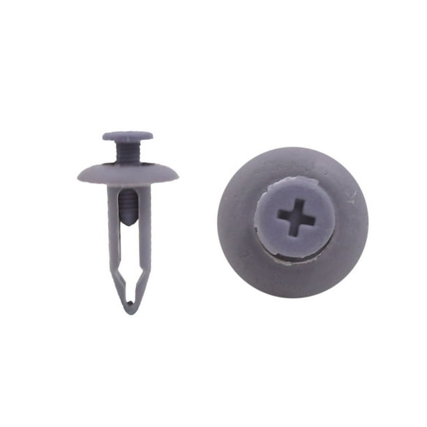 100Pcs 7x18x30mm Vehículo Grapa Tornillos de Panel Moldura Remaches de Plástico Gris