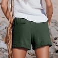 thumbnail image 4 of Gunia Summer Women Stretchy Stretch Shorts High-Waist Lose Shorts Pockets Casual Trendy Short Pants Fashion Elastic Waist Ladies Soft Clothes Green, 4 of 6