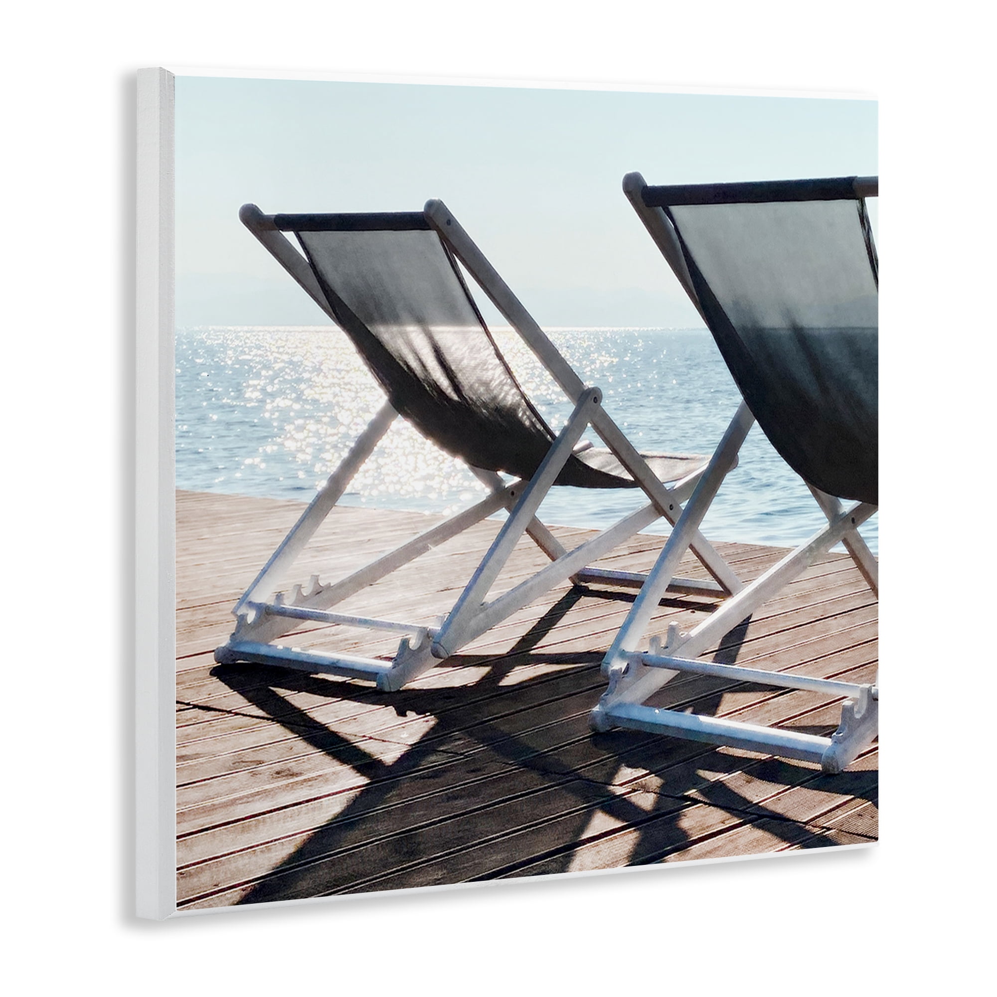 Stupell Industries Beach Shadow Reach Landscape Painting Unframed Art Print Wall Art, 12 x 12