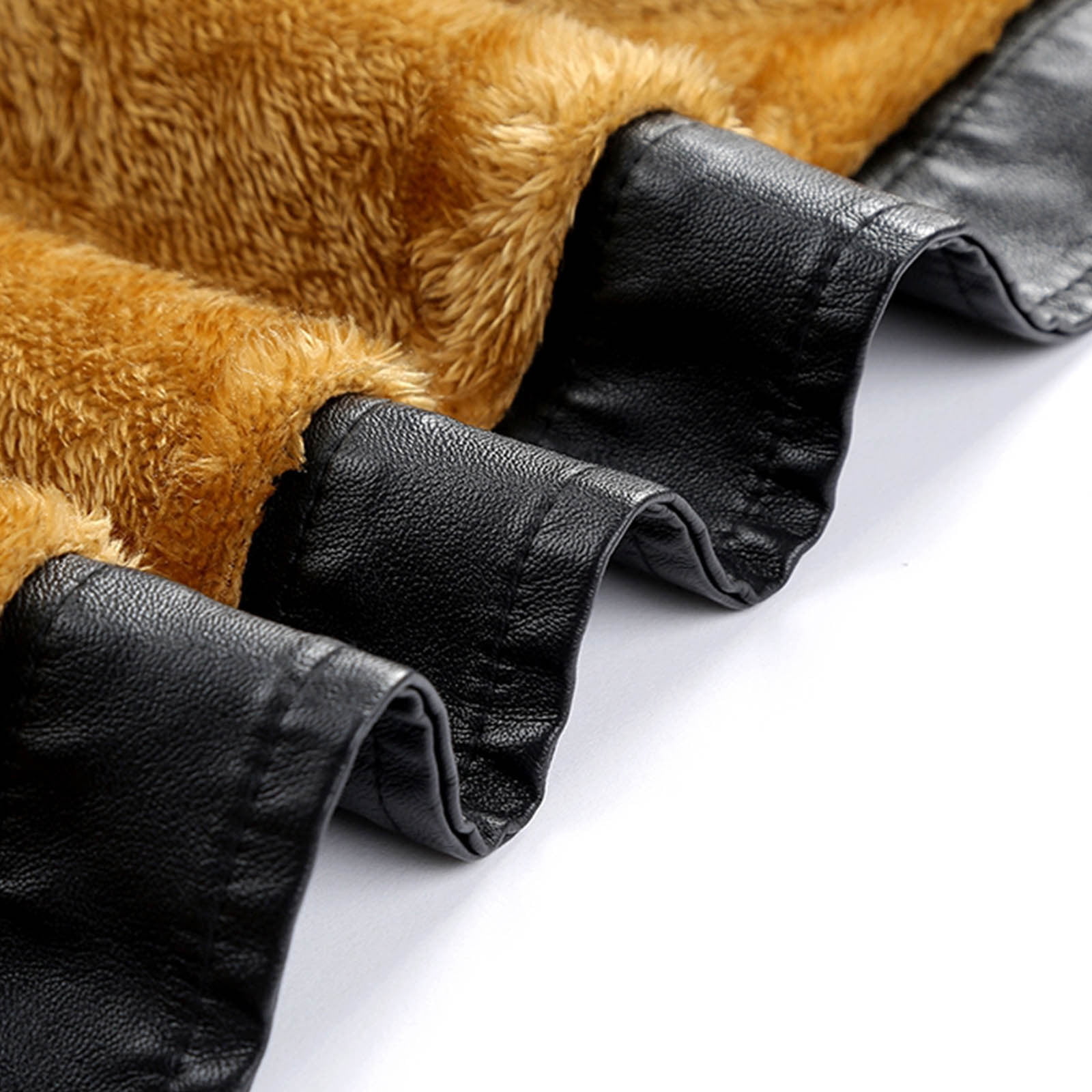 Maoxin Mens Leather Jacket Men Leather Jacket Multiple Pockets Zipper Loose Coat Solid Color Long Sleeved Hooded Leatherwear Loose Coat Leather Jacket Men