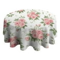 thumbnail image 4 of Pioneer Flower Floral Print Pattern Round Tablecloth 60"x60",Wrinkle Wipeable Table Cloth for Kitchen Dining Room Picnic Patio Party, 4 of 6