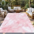 thumbnail image 2 of Pink Marble Outdoor Rug for Patio/Deck/Porch, Non-Slip Large Area Rug 3 x 5 Ft, Modern Abstract Art Elegant Indoor Outdoor Rugs Washable Area Rugs, Reversible Camping Rug Carpet Runner, 2 of 8