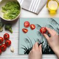 thumbnail image 3 of Black and White Cutting Board, Silhouette of Bushes Wild Plants Wheat Field Twiggy Herbs Seasonal Picture, Decorative Tempered Glass Cutting and Serving Board, Large Size, White Black, by Ambesonne, 3 of 5