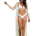 thumbnail image 3 of Franhais Women  Cover-ups Beachwear Long Sleeve Embroidery Lace See Through Long Kimono Cardigan, 3 of 9