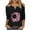 814H-Black, variant on Women's Breast Cancer Awareness 3/4 Sleeve Shirts Casual V Neck Pink Ribbon Print Spread The Hope Tee Tops Fall Lightweight Pullover Shirts