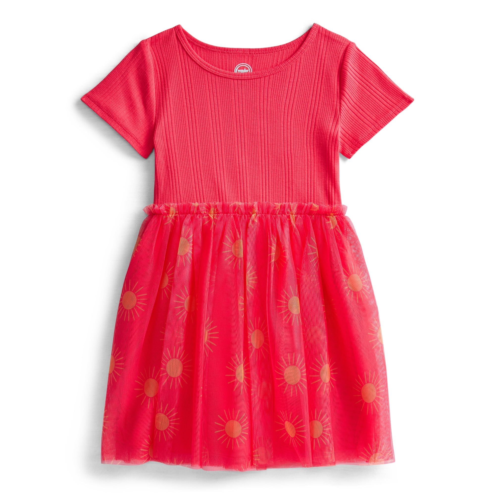 Wonder Nation Girls Tutu Dress with Short Sleeves, Sizes 4-18 & Plus