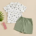 thumbnail image 6 of Douhoow Kids Boys Beach Clothing 6 12 18 Months 2T 3T Toddler Short Sleeve Tropical Print Shirts Elastic Waist Shorts 2Pcs Set, 6 of 9