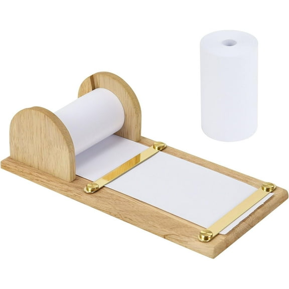 Multibey Note Paper Dispenser Desk, 8.5 x 4.4 Inch Rubberwood Paper Roll Holder for Note Taking, with 39ft Note, Desktop Grocery List Sticky Notes Holder for Desk Artwork to-Do Lists Ideal for Home