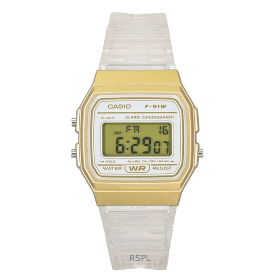 Casio Digital Transparent Resin Strap Quartz F-91WS-7A2 Unisex Watch