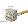 thumbnail image 5 of CZQ Mini Enamel Saucepan Easy-Release Milk Pan 9cm Small Sauce Pot with Wooden Handle for Food, Frying, Boiling, Warming, Easy to Clean, 5 of 6