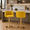 Yellow, variant on Villeston 360°Swivel Bar Stools Velvet Upholstered Adjustable Bar Chairs Set of 2 with Back & Footrest for Home and Kitchen,Yellow