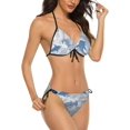 thumbnail image 2 of NICKSUN Ensemble Bikini Imprimé Requin Baleine pour Femmes, Maillots de Bain 2 Pcs String Licou Triangle, 2 of 6