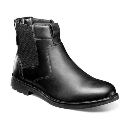 

Men s Nunn Bush 1912 Plain Toe Chelsea Boot Leather Black Waxy 85008-010