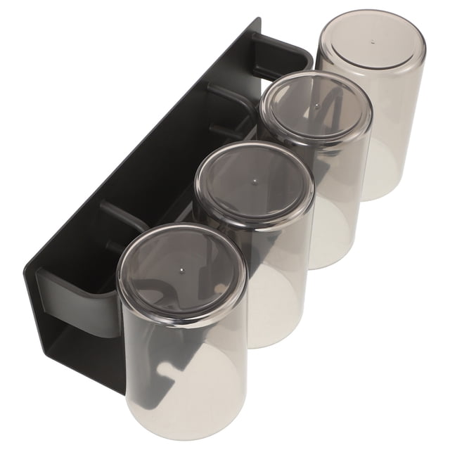 Soporte para cepillos de dientes sin perforaciones, soporte de pared para cepillos, estante de almacenamiento con tazas