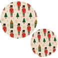 thumbnail image 7 of SKYSONIC 2 pcs Nutcracker Christmas Tree Pot Holders Trivets, Heat Resistant Trivets,Cute Soldier Xmas Cotton Thread Weave Mats for Hot Pads Pans Pot Bowl Teapot, 7 of 7