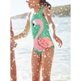 thumbnail image 3 of Toddler Baby Girls Swimsuit One Piece Flamingo Bikini Swimming Bathing Suit Swimwear Little Kids Tankini Set Beach Wear, 3 of 7