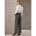 thumbnail image 5 of DARING DIVA Women's Plaid Vintage Houndstooth Wide Leg Trousers for Work S Dark Grey, 5 of 7