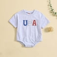 thumbnail image 2 of Odeerbi Toddler Romper Baby Boys Girls Independence Day Clothes Kids Fashion Cute Short Sleeve 2025 Casual Romper Gray, 2 of 9
