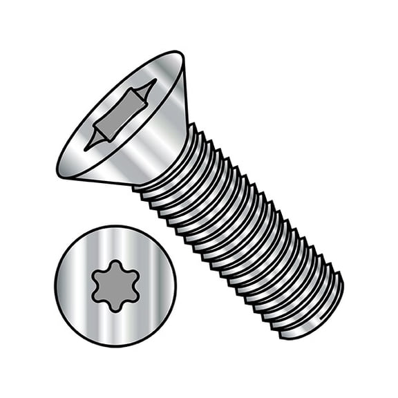 #2-56 x 3/16 in Torx Flat Machine Screw, Plain Stainless Steel, 5000 PK