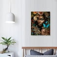 thumbnail image 4 of ARISTURING  African American Art With Butterflies Leopard With Woman Wall Art Leopard Jungle Safari Animal Black Girl Artwork Prints For Bedroom Living Room Framed, 4 of 5