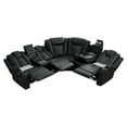 thumbnail image 5 of Naomi Home Chicago Corner Sofa Black Air Leather, Premium 5-Seater Reclining Sofa with Console, Cup Holders, USB Ports, Pillow Top Armrests & Split Back Design, -Color:Black, 5 of 19