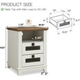 OKD Farmhouse Nightstand with Charging Station and 2 Storage Drawers
