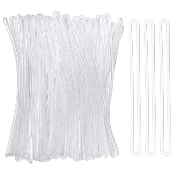 Clear Plastic Luggage Straps, Worm Loops for Luggage Tags, Plastic Name Tag Loop for Identification Cards ID, 6 inch