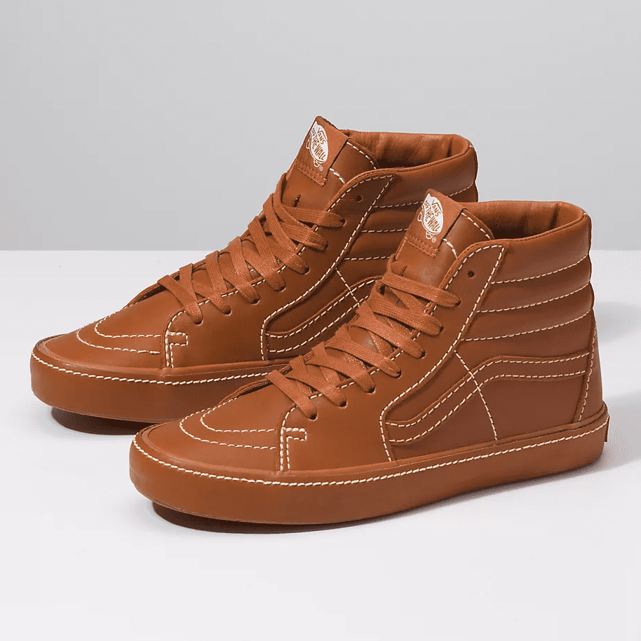 vans leather brown shoes