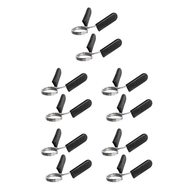 Transemion 2 Pairs 25/28mm Barbell Bar Clamp Spring Collar Clips Weight Dumbbell Lock Gym black silver 24mm 5Set