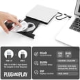 thumbnail image 3 of Unidad externa de CD DVD ROOFULL USB 3.0 y USB-C para Mac/PC, 3 of 9