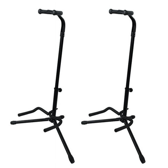 2X Metal Floor Guitar Stand with Tripod Holder for Acoustic Electric Guitar, Guitar Accessories