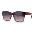 thumbnail image 4 of Retro Rimless Horn Rim Plastic Rectangular Classy Fashion Sunglasses Red - Silver Mirror, 4 of 6