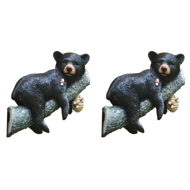 Estatua para dormir de rama de oso, decoración de animales de resina para jardín, patio al aire libre