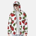 thumbnail image 3 of Picia Hand Drawn Strawberry Women's Men's UPF 50+ Sun Protection Hoodie Shirt Long Sleeve SPF Fishing Outdoor UV Hiking Lightweight Shirts-3X-Large, 3 of 9