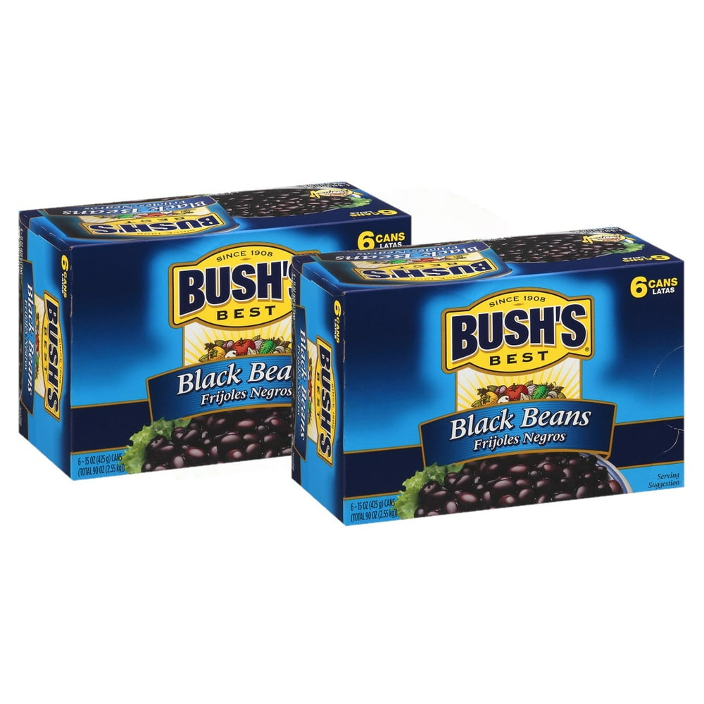 2 PACK Bush's Black Beans (15 oz., 6 pk.)