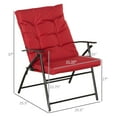 thumbnail image 3 of Outsunny Outdoor Folding Chairs Set of 2, Padded Camping Chairs, Red, 3 of 10