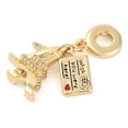 thumbnail image 2 of 5pcs Rack Plating Brass Clear Cubic Zirconia European Dangle Charms Red Enamel Travel Large Hole Pendants Real 18K golden Plated Tower 32mm Hole: 4.5mm, 2 of 3