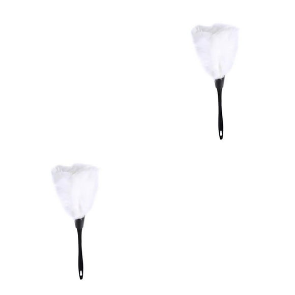 Bewildely Plumero de 35cm, cepillo para polvo, cepillos de limpieza antiestáticos, decoraciones, suministros para teclado de ordenador para dormitorio, Blanco 35x15cm 2piezas Bewildely CBP021000