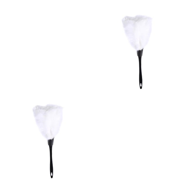 Inteprter Plumero de 35cm, cepillo para polvo, cepillos de limpieza antiestáticos, decoraciones, suministros para teclado, dormitorio, baño, cocina, Blanco 35x15cm 2piezas Inteprter CBP021000