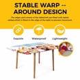thumbnail image 4 of Japanese Wedding Table Cloths for 3 Foot Rectangle Tables, Cute Owls Cherry Blossoms Blue Patio Waterproof Elastic Fitted Tablecloths, Washable Rectangular Table Cover for Camping, 4 of 8