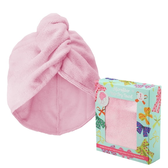 Hair Dry Towel for Women, Wet Hair Quick Dry Towels for Curly Long and Thick Hair-Pink