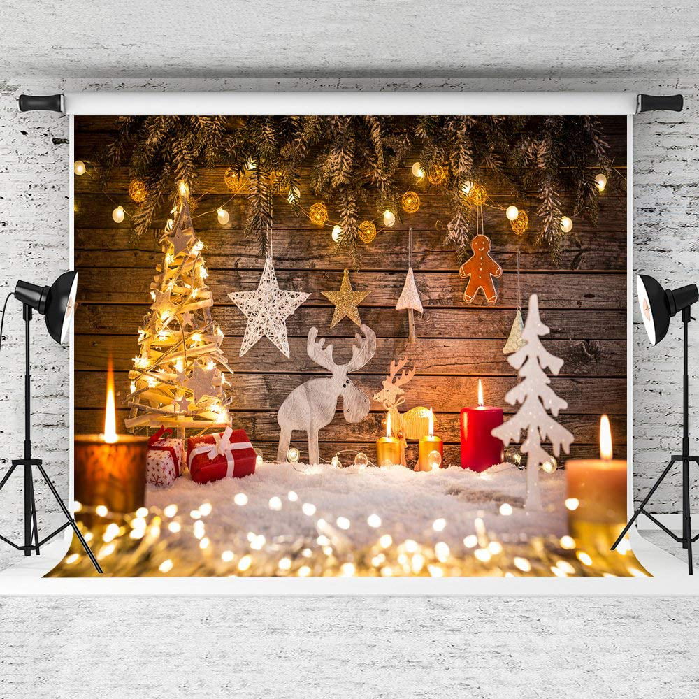 ABPHOTO Polyester Christmas Photography Backdrop 7x5ft Retro Wooden ...