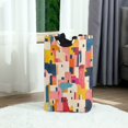 thumbnail image 6 of Yayeee Freestanding Laundry Hamper with Handle Collapsible Large Storage Basket for Clothes, Art Geometric, 6 of 7