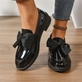 thumbnail image 5 of Willtoo Ladies Patent Leather Loafers with Bow, Pink Slip-On Flat Shoes, Casual Comfort Footwear, 5 of 6