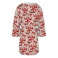 thumbnail image 5 of Women's Fleece Plush Robe Long Warm Plush Bathrobe Loungewear Jacket Printed Comfort Robe, 5 of 5